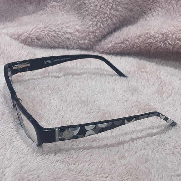 Coach BERNICE 844 BLACK Eyeglasses Frames Grey White Rectangle - Picture 2 of 16